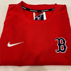 Nike Red Baseball Tee with Embroidered Logo